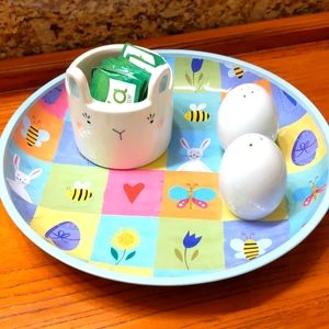 *BOGO* Easter Tray Eggs Salt Pepper Bunny Rabbit condiment container decor